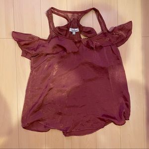 Macys Cold shoulder satin tank